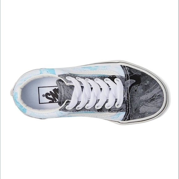 Vans Kids Old Skool Sneakers Shoes Colorful Marble Design Canvas + Suede Sz 10.5 - Picture 2 of 12